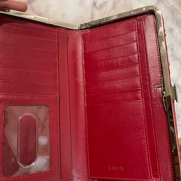 Lodis Red Textured Wallet - Picture 6 of 9